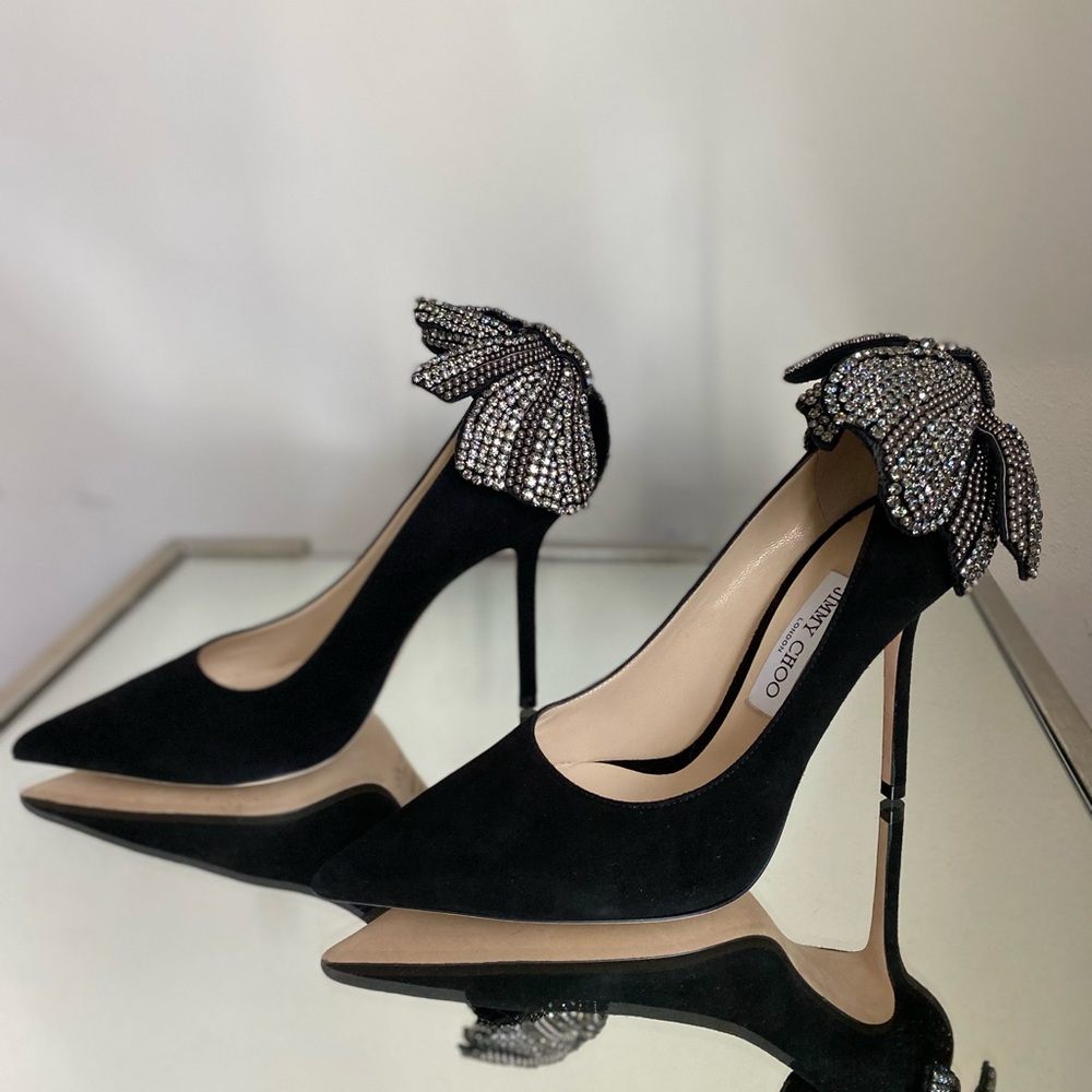 New JIMMY CHOO Love 100 embellished suede pumps $1,575 39.5 - Picture 12 of 15